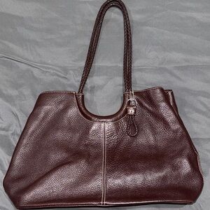 Etienne Aigner Dark Brown Leather Tote
